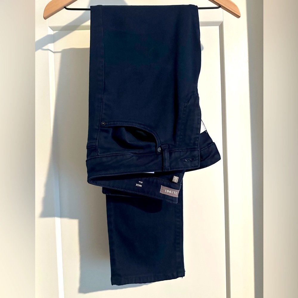 DL1961 slim fit dark blue chinos.